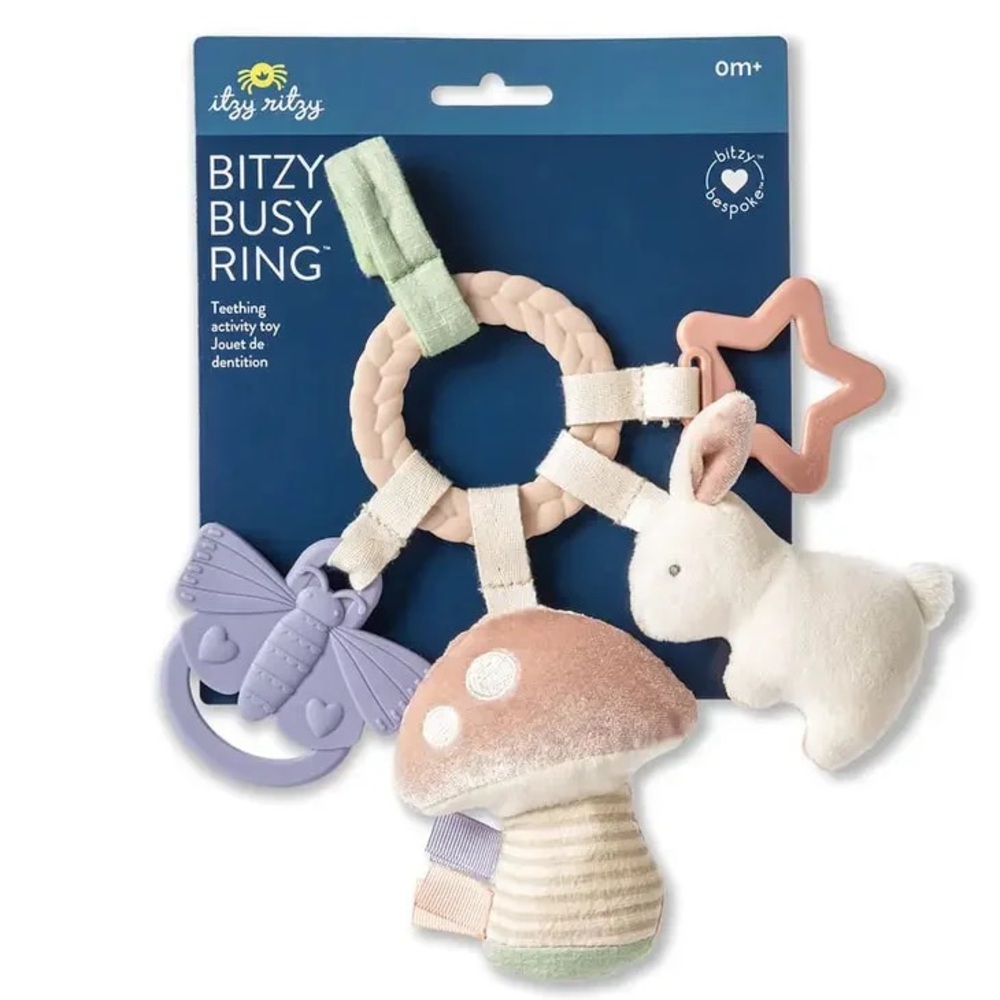 Bitzy Bunny Busy Ring Teething Toy - Multicolor